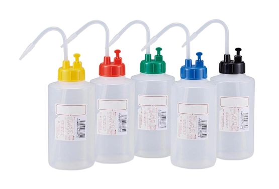 ポリ洗浄瓶 B型(カラーキャップ)　ブラック 1000mL KN31320734