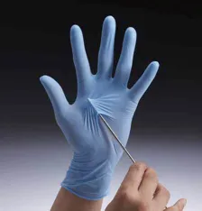 青色ニトリル手袋Mサイズ パウダーフリー 883-M 100枚入 KN33480616