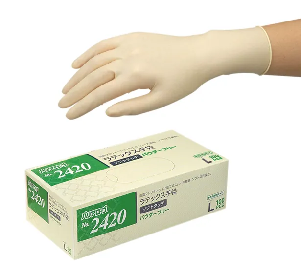 ラテックス手袋　ソフトタッチ 2420-S　100枚 KN33480731