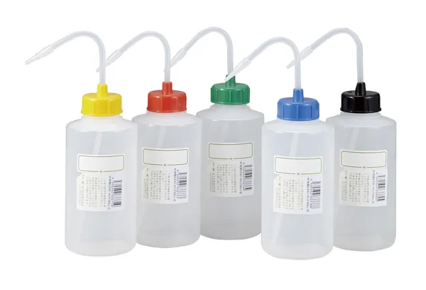 カラーキャップ洗浄瓶(広口) 1000mL 色:イエロー KN37430341