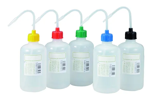 カラーキャップ洗浄瓶（細口） 500mL 色：レッド KN37430362